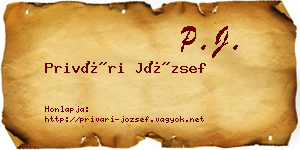 Privári József névjegykártya